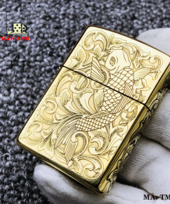 ZIPPO CHÍNH HÃNG CÁ CHÉP HÓA RỒNG KHẮC 5 MẶT
